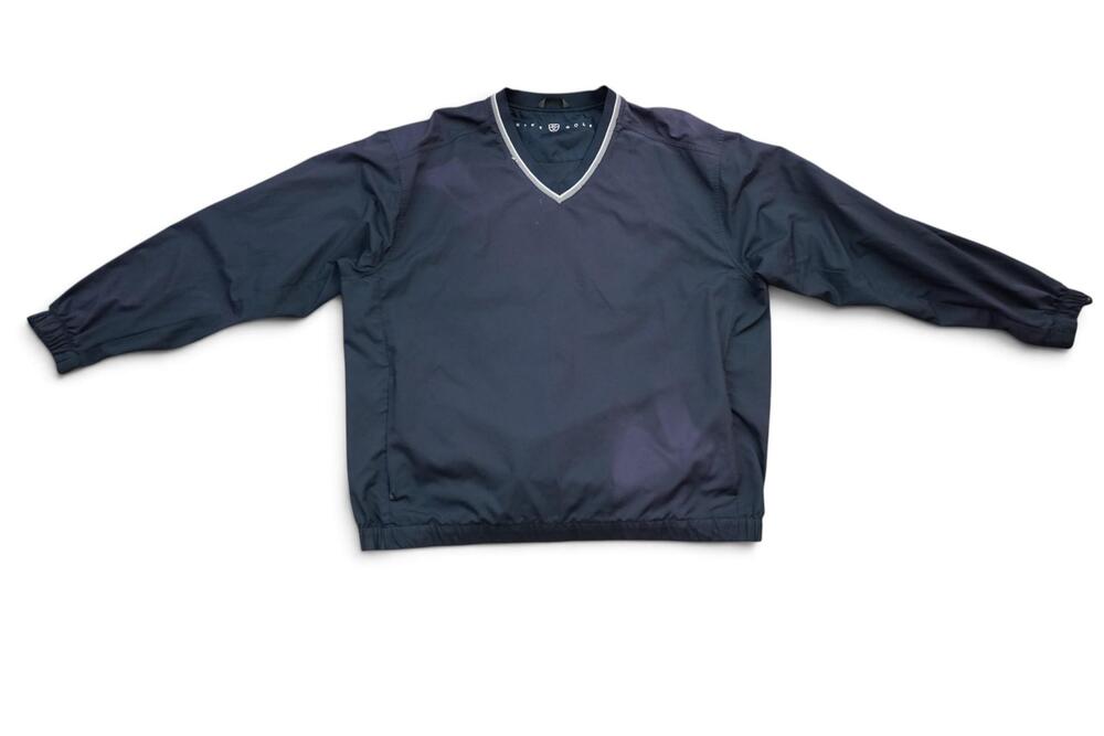 Nike Golf Jacket Mens Large Blue V Neck Pullover Windbreaker Microfiber Shell